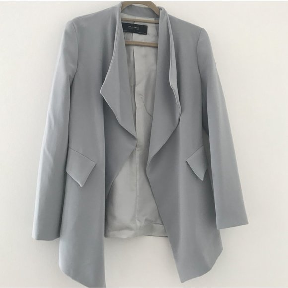 Zara Jackets & Blazers - Zara Basic Collection Dust Blue Waterfall Blazer M